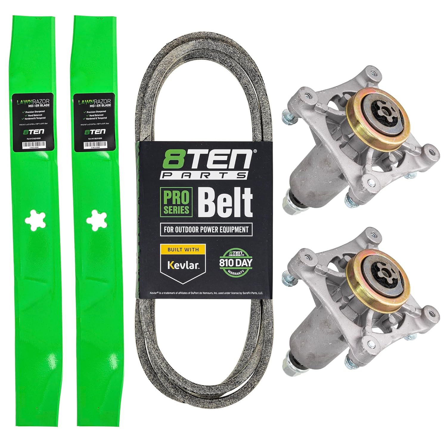 8TEN Deck Rebuild Kit for Poulan 38 inches PB14538LT PB145G38 PO12538LT PO14538LT PO15538LT Blade Spindle Belt