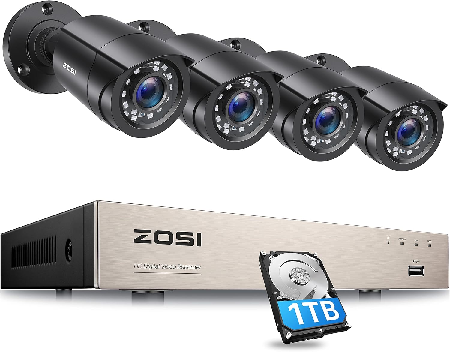 Kit Videosorveglianza CCTV 8 Canali 1080P - Con 4 Telecamere Esterno 2MP, DVR H.265+, Allarme Email - Foto 3