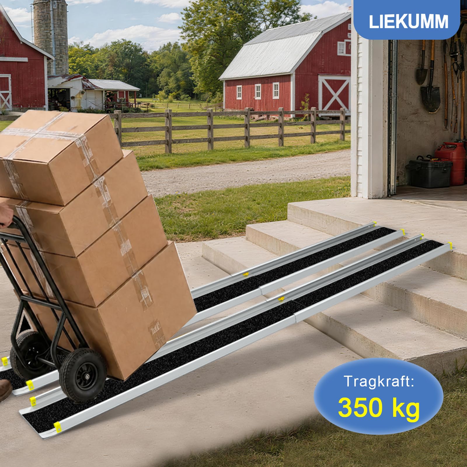 LIEKUMM Rampa dla wózków inwalidzkich, zestaw 2 szt., aluminiowa rampa do wózka inwalidzkiego, wysuwana, 121,5 do 212,5 cm, nośność 300 kg, rampa najazdowa dla wózków inwalidzkich, rampa progowa do