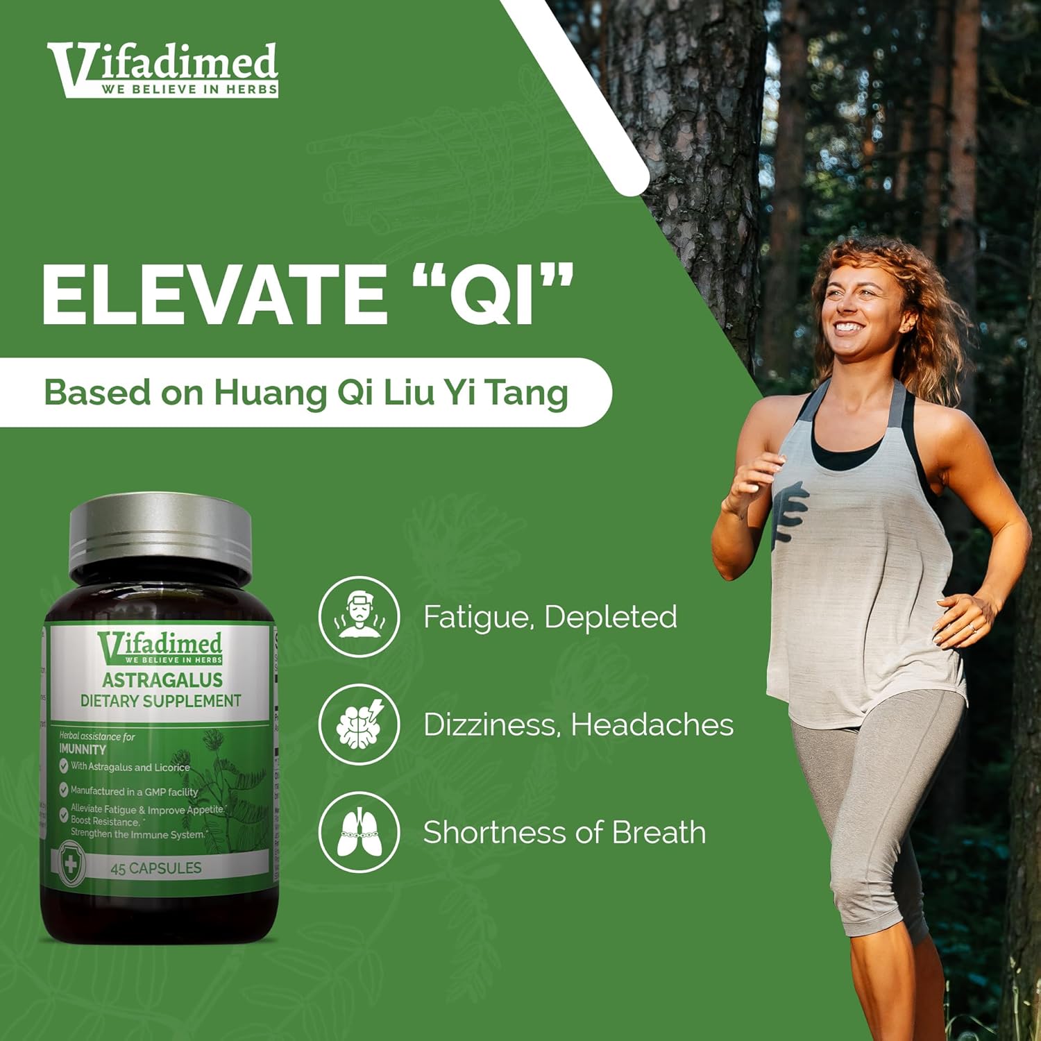 Herbal Innate Immunity, Daily Immune Support, Flavonoid, Antioxidants,Tonic Adaptogen with Astragalus,Licorice, HuangQi,Digestive & Respiratory Health,Fatigue,Dizziness - 3 Months Supply - Image 4