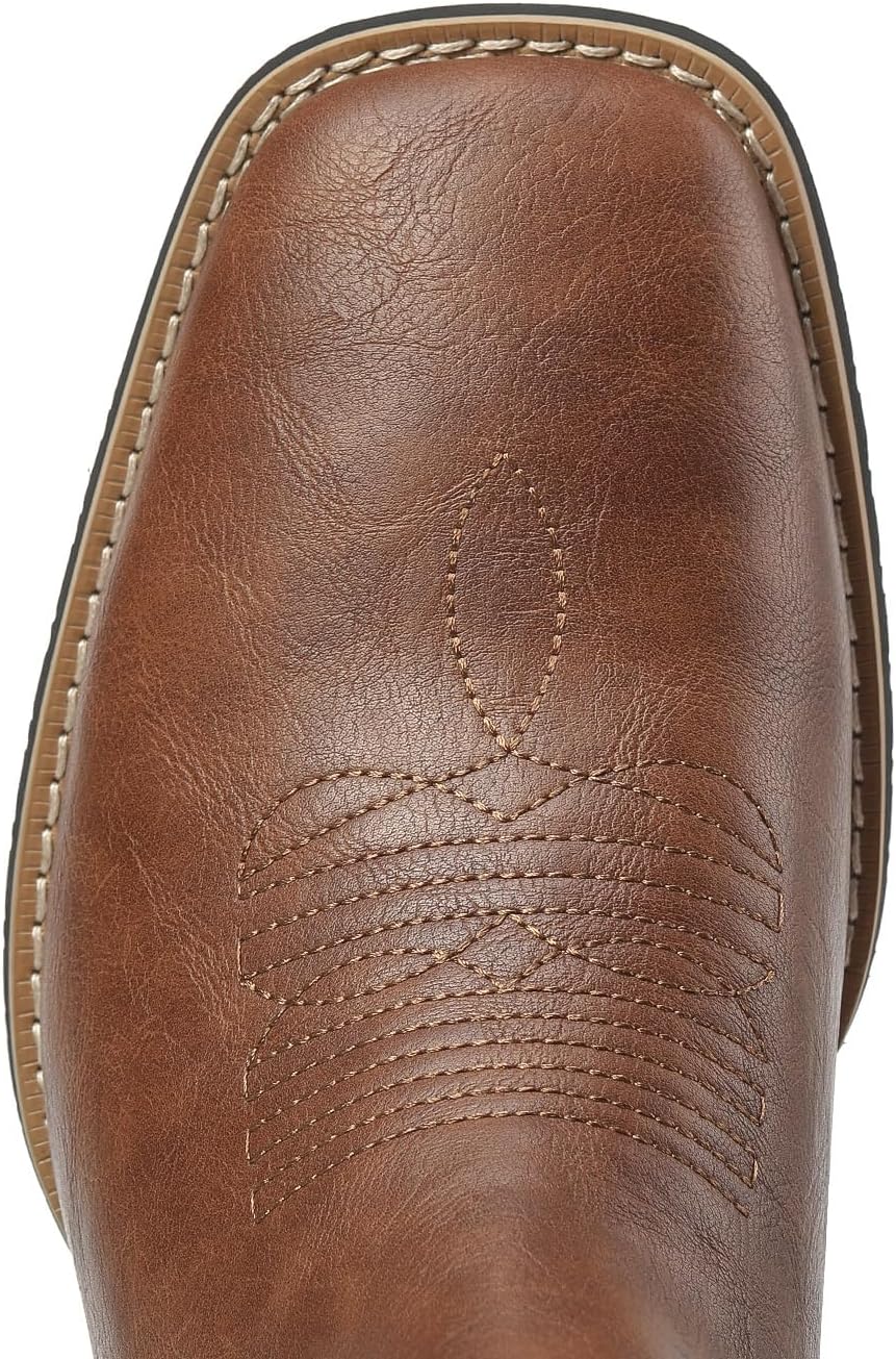 Cowboy Boots for Men Square Toe Chelsea Boots Mens Western Ankle Boot Slip On Casual Dress Boot - Image 5