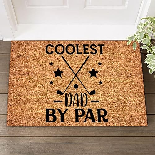 Tapete de fibra de coco personalizado para el mejor papá por par, divertido tapete de bienvenida de 16 x 24 pulgadas, fácil de limpiar, tapete de