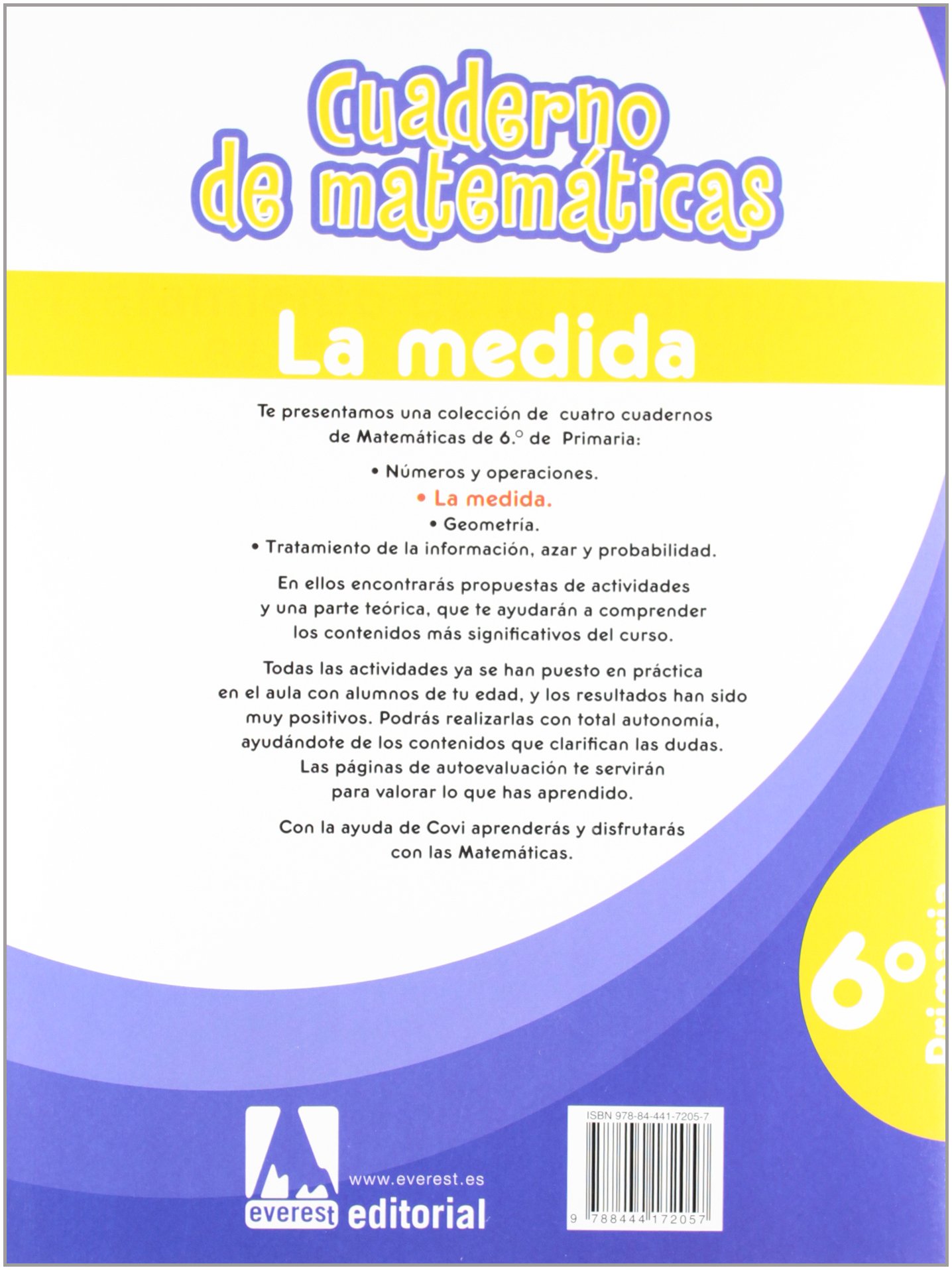 Cuaderno de Matemáticas. 6º Primaria. La medida (Cuadernos de matemáticas primaria) - 9788444172057