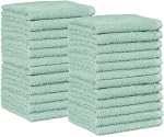 Amazon Basics face Towels for bathroom, 100% Cotton Extra Absorbent washcloth , Fast Drying - salon towel - 24 Pack Petal Pink (12 x 12 inches)