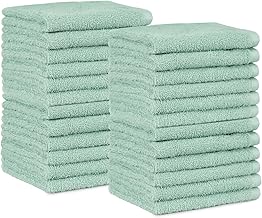 鶹 Basics Terry Cotton Washcloths - Pack of 24, Seafoam Green