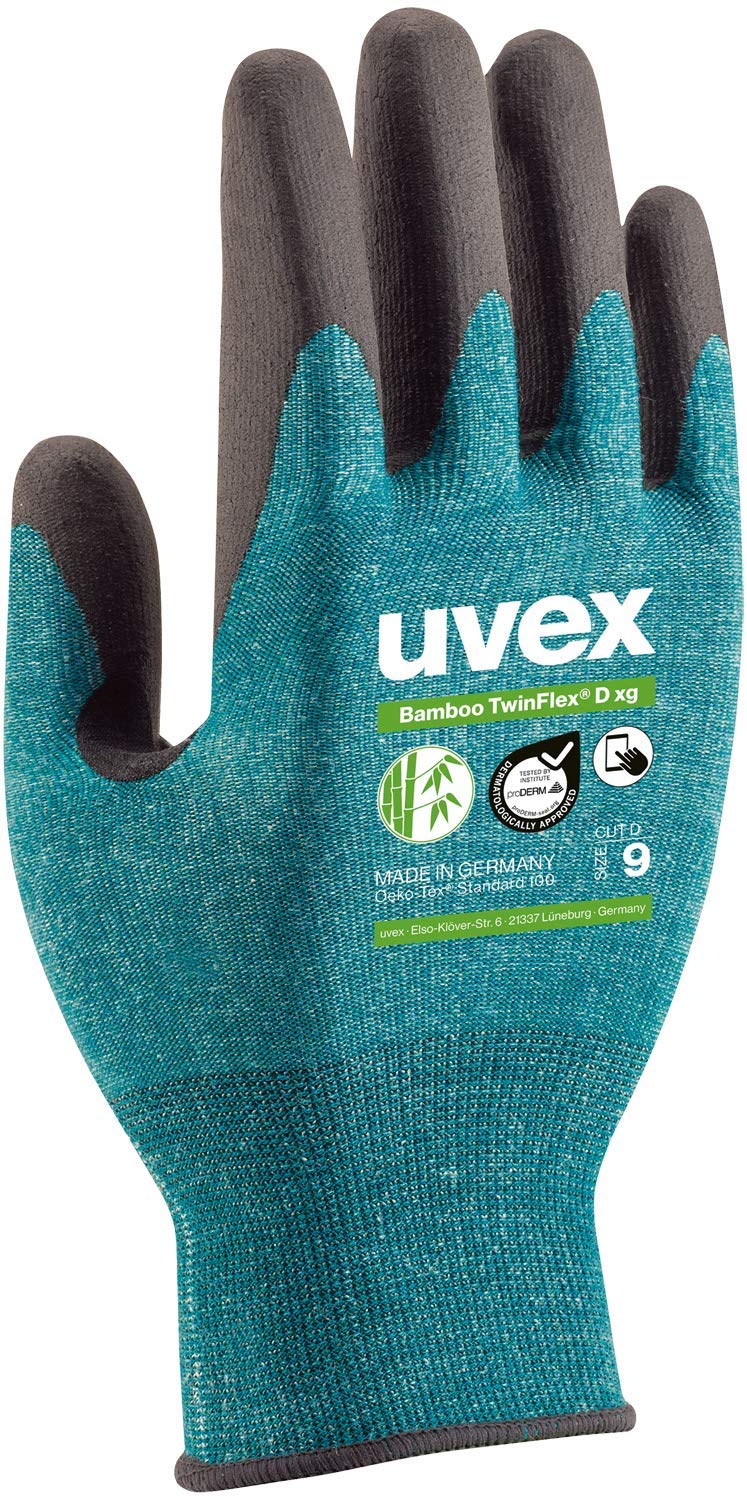 Uvex1 Pair of Bamboo TwinFlex D xg - Cut-Resistant Work Gloves - Size 10 / XL