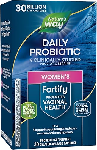 Nature’s Way Fortify Women’s Probiotic, 30 Billion Live Cultures, 11 Strains, Prebiotic, 30 Capsules
