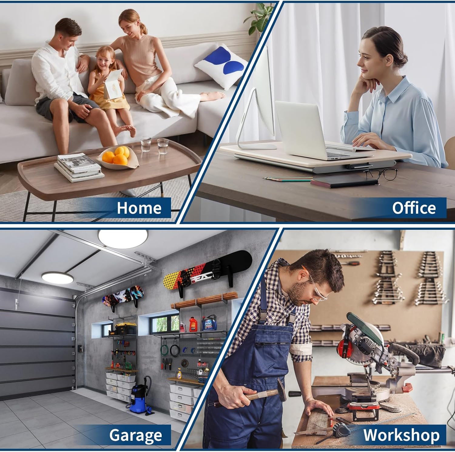 48 "Adjustable Workbench with Power Outlet,Heavy Duty 2000 LBS Work Bench with Wheels, and Pegboard,Mobile Work Table Suitable for Workshop, Office, Garage, Home