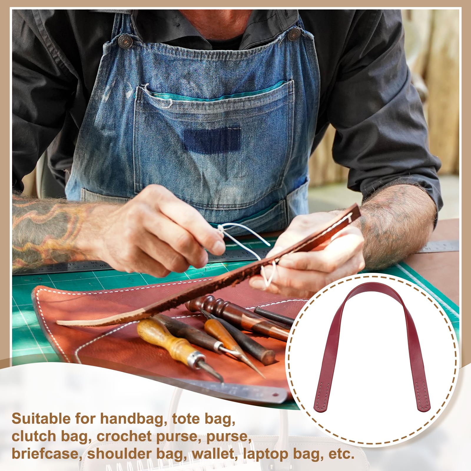 PATIKIL Leather Bag Handle Strap - Image 4