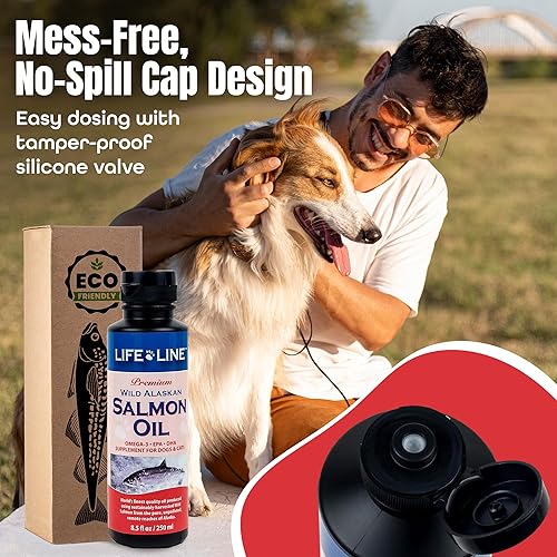 Vista 11 de Life Line Pet Nutrition Suplemento omega-3 de aceite de salmón salvaje de Alaska para piel y pelaje, apoya la salud cerebral, ocular y cardíaca