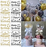 Vista 8 de Calcomanías de feliz cumpleaños para globos I Love You Bobo, 10 unidades, calcomanías de letras de colores mixtos, calcomanías de cristal