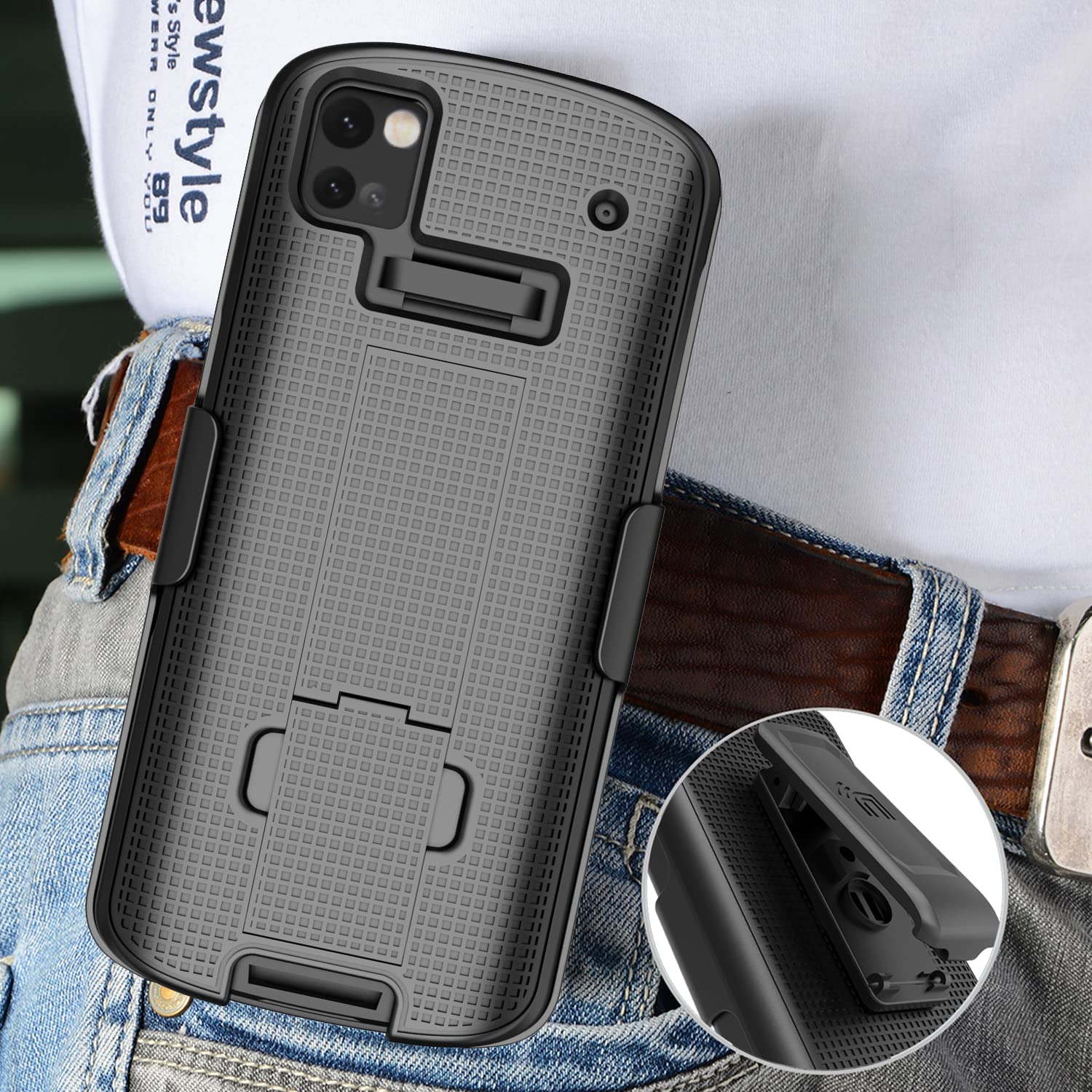 Nakedcellphone Custodia + cinghia da polso + clip da cintura Combo per