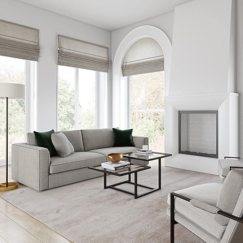 Miniatura 5 de Henn&Hart Mesa de centro cuadrada de 43 pulgadas de ancho en bronce ennegrecido, mesas de centro modernas para sala de estar, artículos esenciales