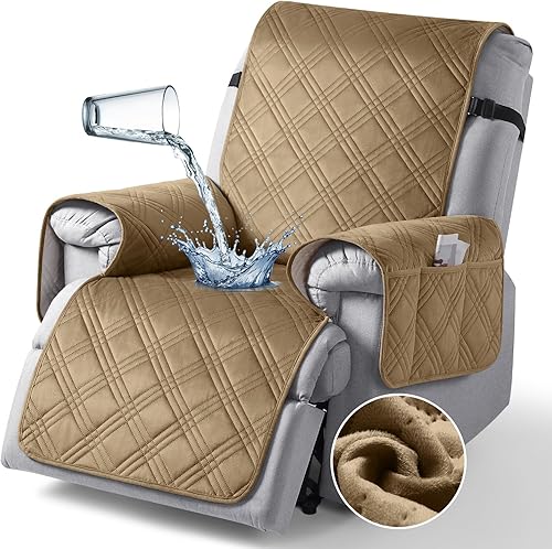 Miniatura 217 de TAOCOCO Funda para silla reclinable 100% impermeable con correas dobles, fundas antideslizantes para silla reclinable con bolsillo, protector