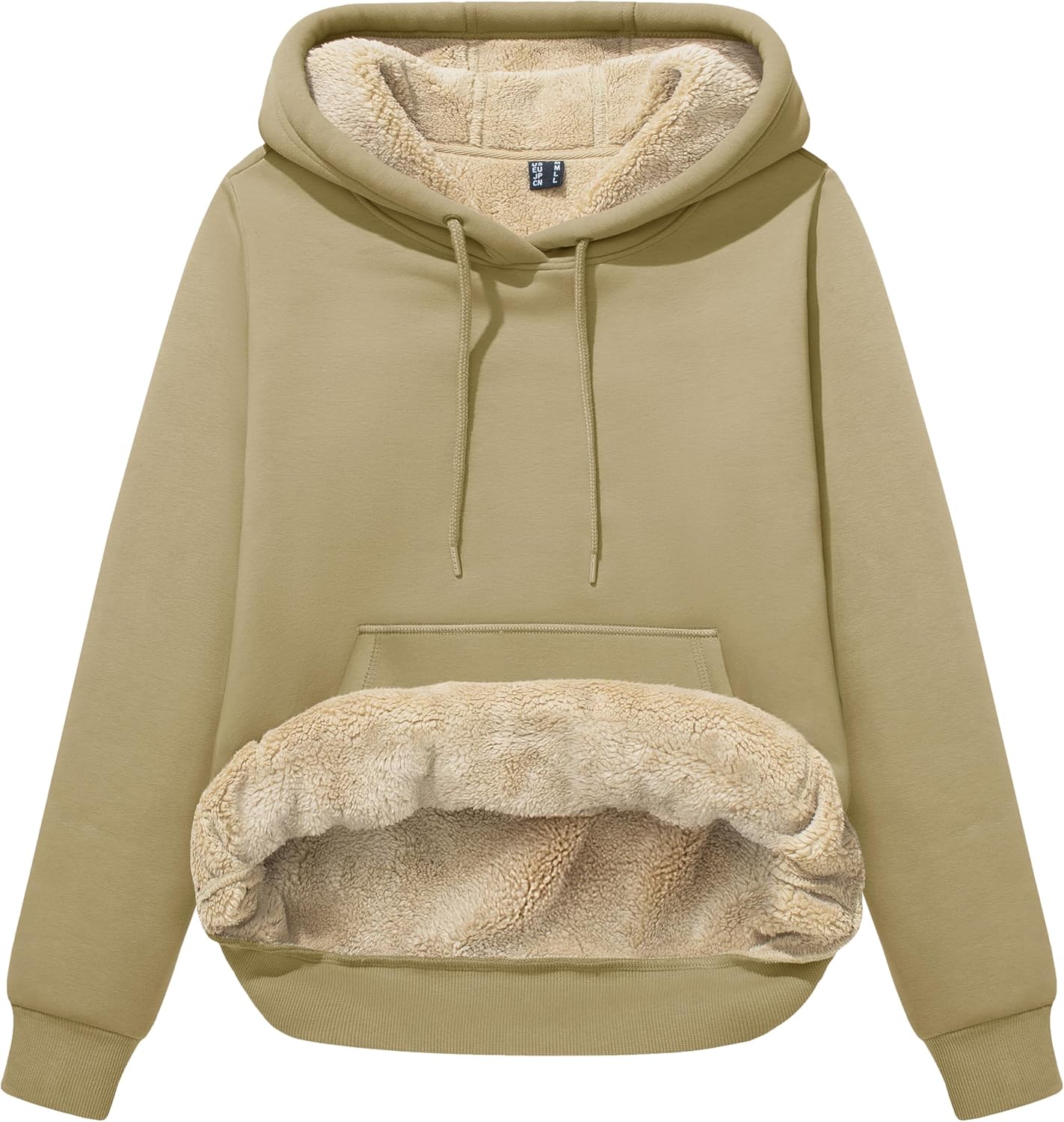 MAGCOMSEN Women's Hoodies Thick Fleece Lined Hooded Sweatshirt Warm Sherpa Lined Heavyweight Pullover with Pocket