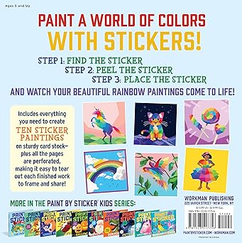 Paint by Sticker Kids (Official): Rainbows Everywhere!: Create 10 Pictures One Sticker at a Time!