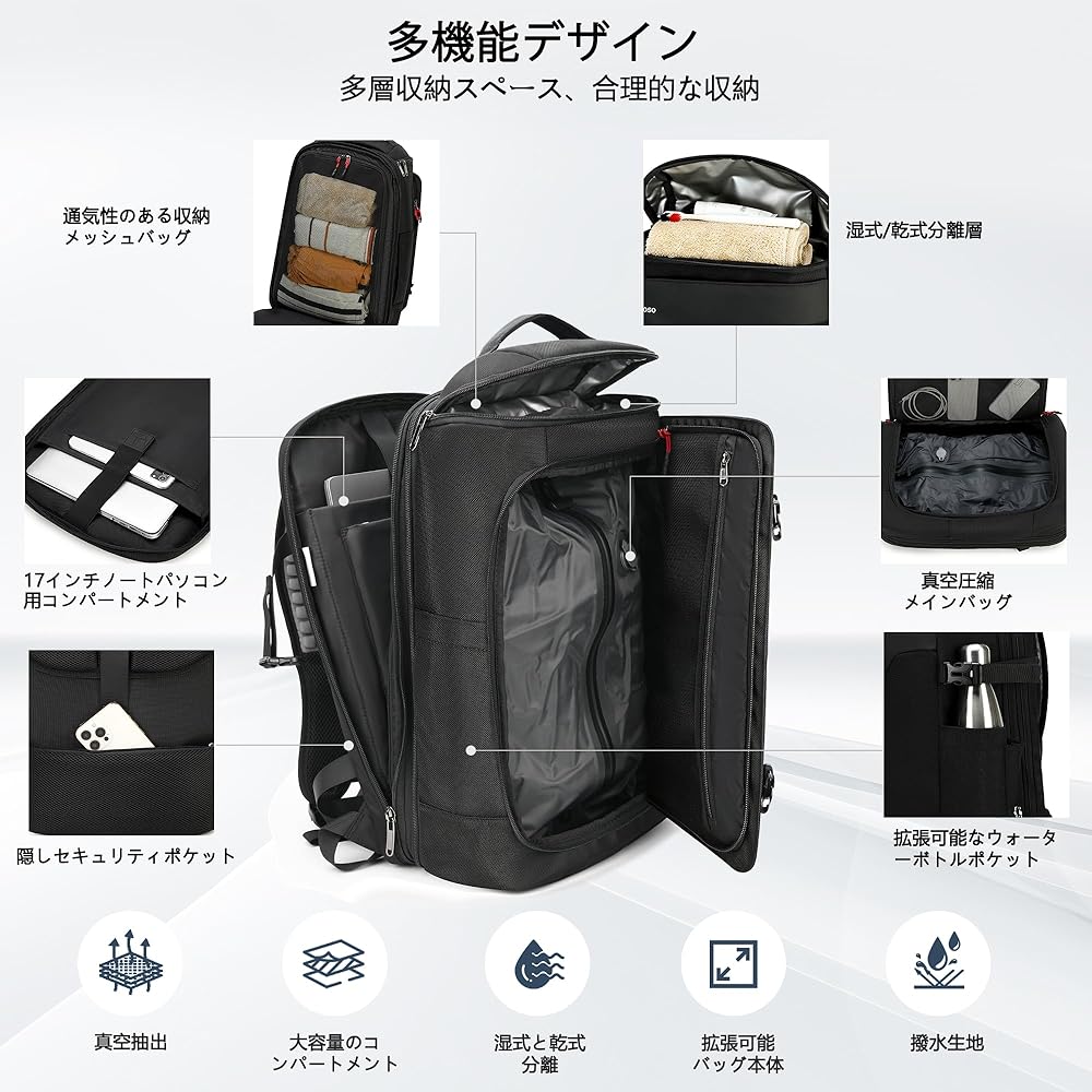 Amazon.co.jp: [CoolBELL] 真空圧縮リュック エアー真空リュック