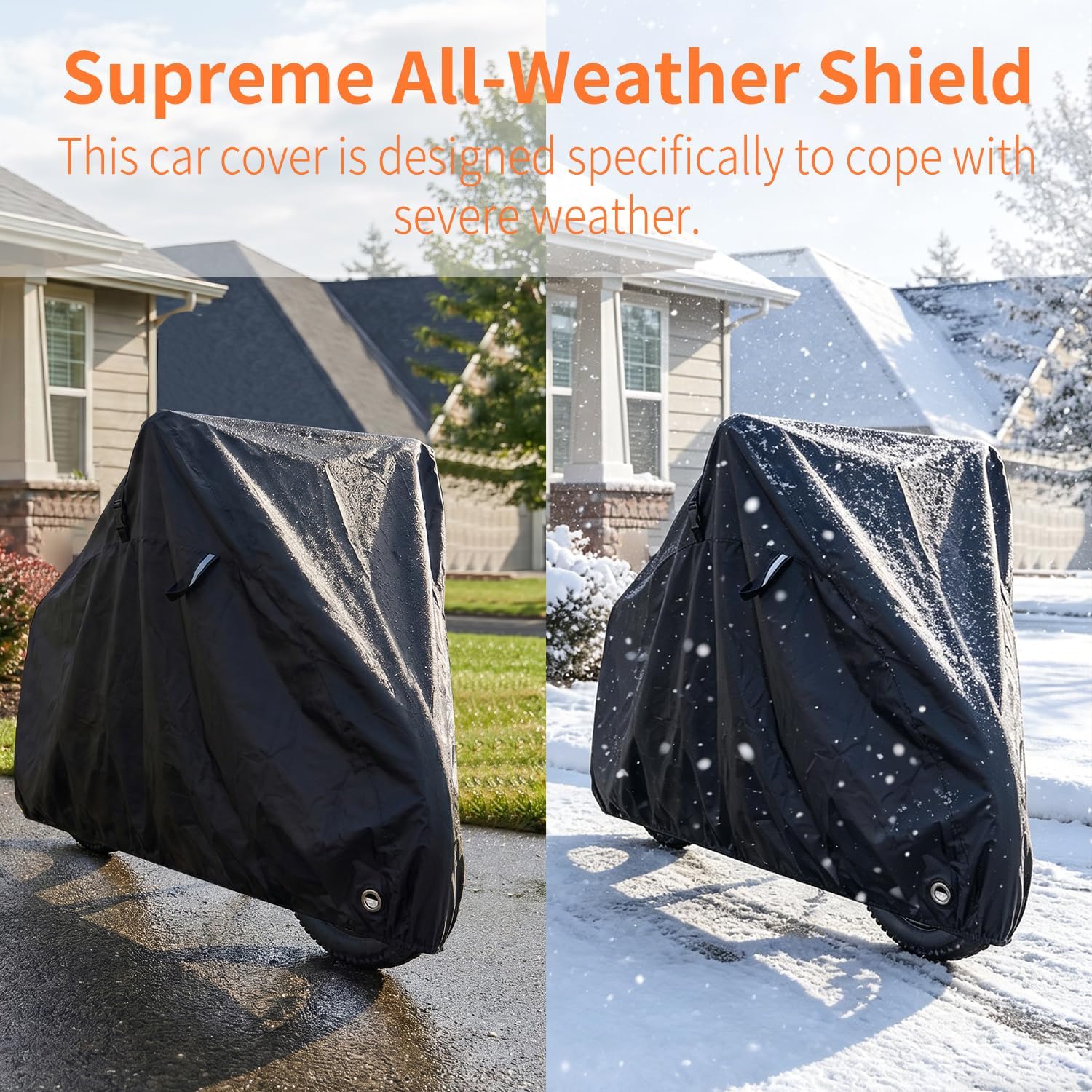 Bike Cover, Waterproof Outdoor Bicycle Cover 420D with Silver-coated Fabric, Seam Sealing Tape and Storage Bag for Mountain Road Heavy-Duty Bikes (XL Size)
