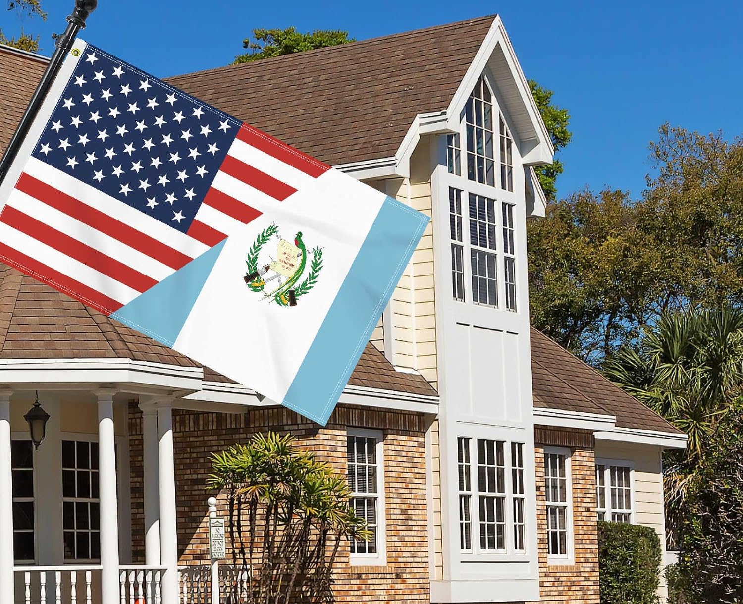 3×5 FT USA Guatemala Friendship Flag, Large 150D America Guatemalan Outdoor Banner,Double Side Printing American Decor For Patio Garden With Brass Gromment - Image 5