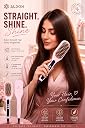 Aldon Hair Straightener Brush for Women | Daily Use Hair Straightening Brush | 30 Sec Fast Heating | Adjustable Heat 100–200°C with Temperature Control & LED Display | Anti-Scald Design & Auto Shut-Off | Safe for Natural & Coloured Hair | 6 Ft Swivel Cord | Straight Hair in 5 Minutes gallery image