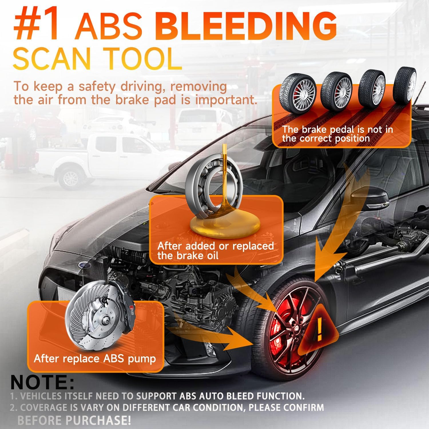 Diagram illustrating the ABS bleeding process in a car
