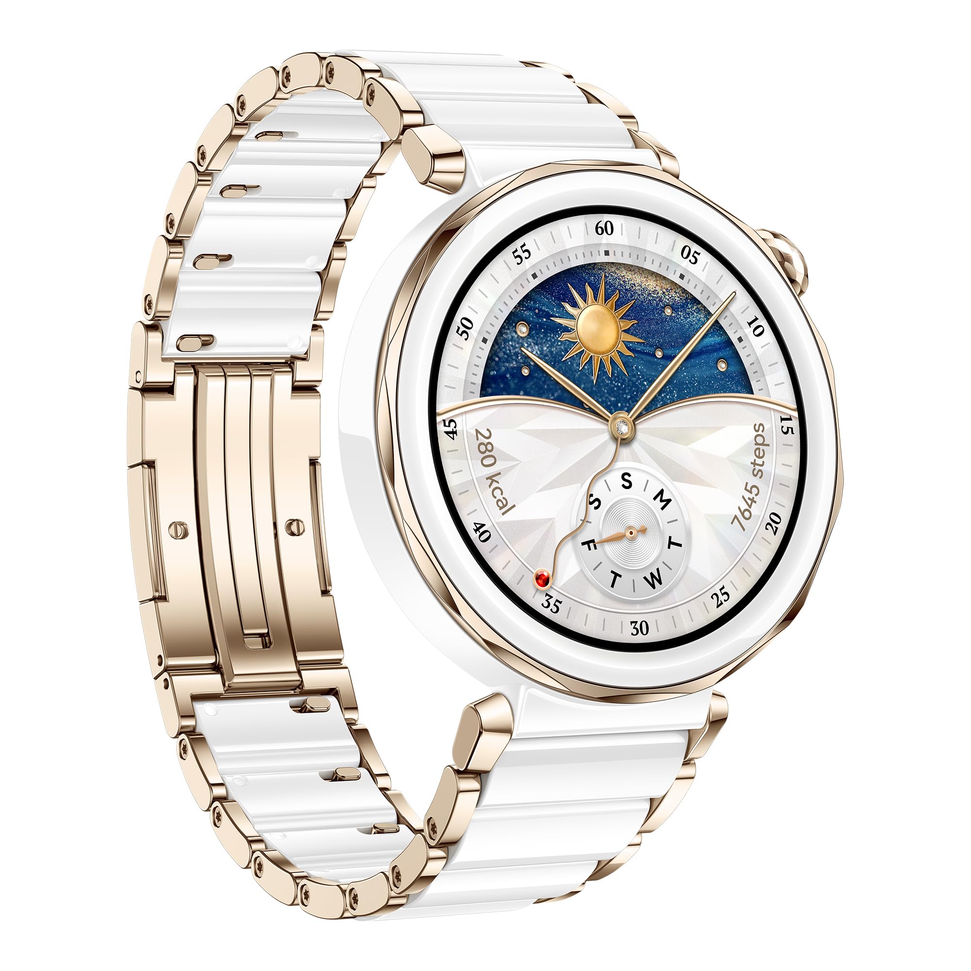 HUAWEI WATCH GT 5 Pro 42mm Smartwatch, Design Elegante, Nuova Modalità Corsa e Ciclismo, Monitoraggio della Salute, 7 Giorni di Durata, GPS, Chiamata Bluetooth, iOS e Android, Ceramica Bianca