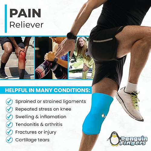 Miniatura 5 de Bolsa de hielo para la rodilla para lesiones, reutilizable, suave, caliente y frío, para aliviar el dolor, piernas, espinillas y brazos, compresión