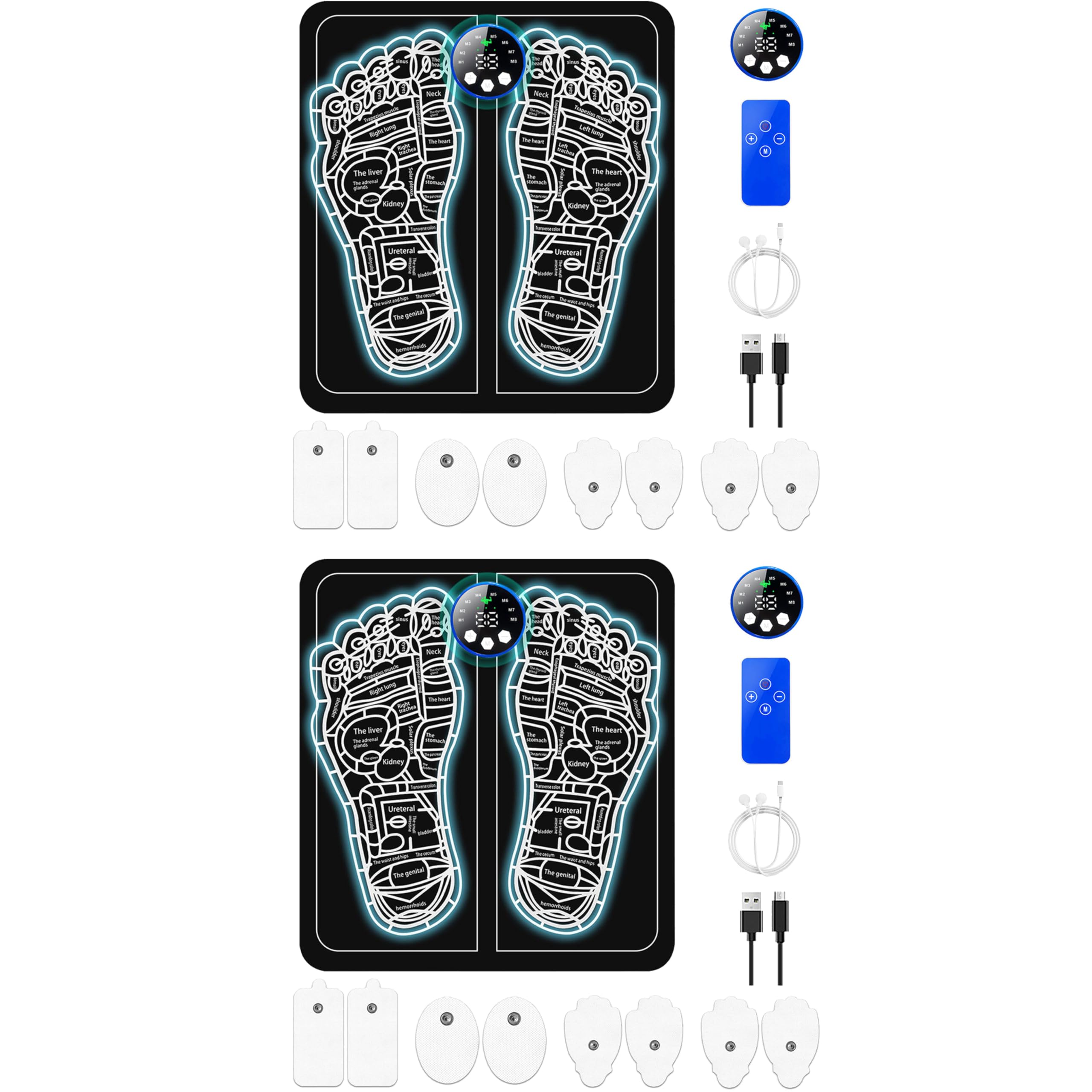 Foot Massager for Neuropathy, EMS Muscle Stimulator, 8 Massage Modes, 29 Intensity Levels, Smart Auto Power-Off & Safety Features, Remote Control, Relaxes Muscles for All-Night Comfort (2)