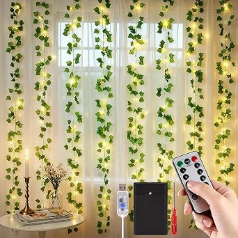 DomeStar Vine Lights, 300 LED Vines with Fairy Lights with Remote, Ambient Wall Decor for Wedding Party Dorm, Vines for Bedroom