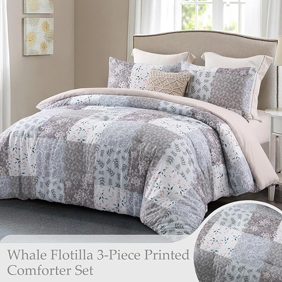 Whale Flotilla Coverless Double Duvet Set 7.5 Tog 3 Pieces Patchwork Floral