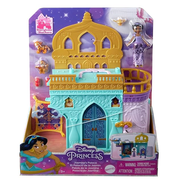 Foto 6 de 6 de Mattel Disney Princess Minis Palacio de Jasmín Casa de muñecas apilable con figura, muebles y accesorios