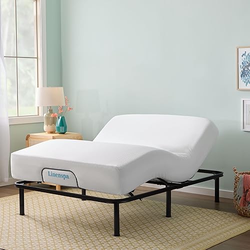 Miniatura 8 de LINENSPA - Base de cama ajustable con inclinación para cabeza y pie rápido y fácil de montar color negro tamaño Queen