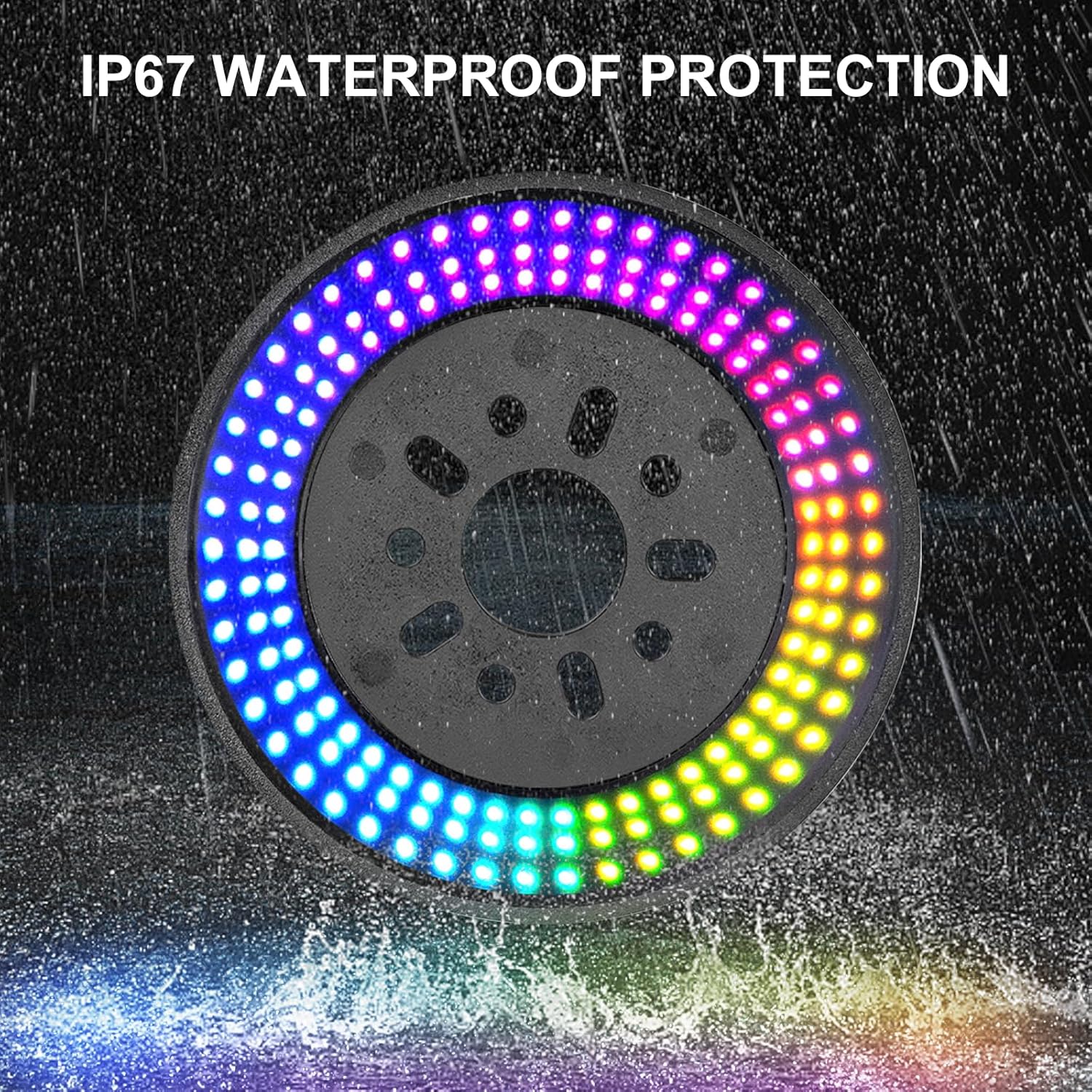 RGB Spare Tire Brake Light for Wrangler JL JLU Accessories Third Brake Light 3-Side Wheel LED Ring Compatible With 2007-2018 Wrangler JK/JKU & 2018-2024 JL/JLU