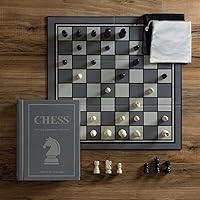 Vista 4 de WS Game Company Chess Vintage Bookshelf Edition, Classic Strategy Game Set in Linen Wrapped Book Box & Slipcase - Full Size Folding Board, Wooden