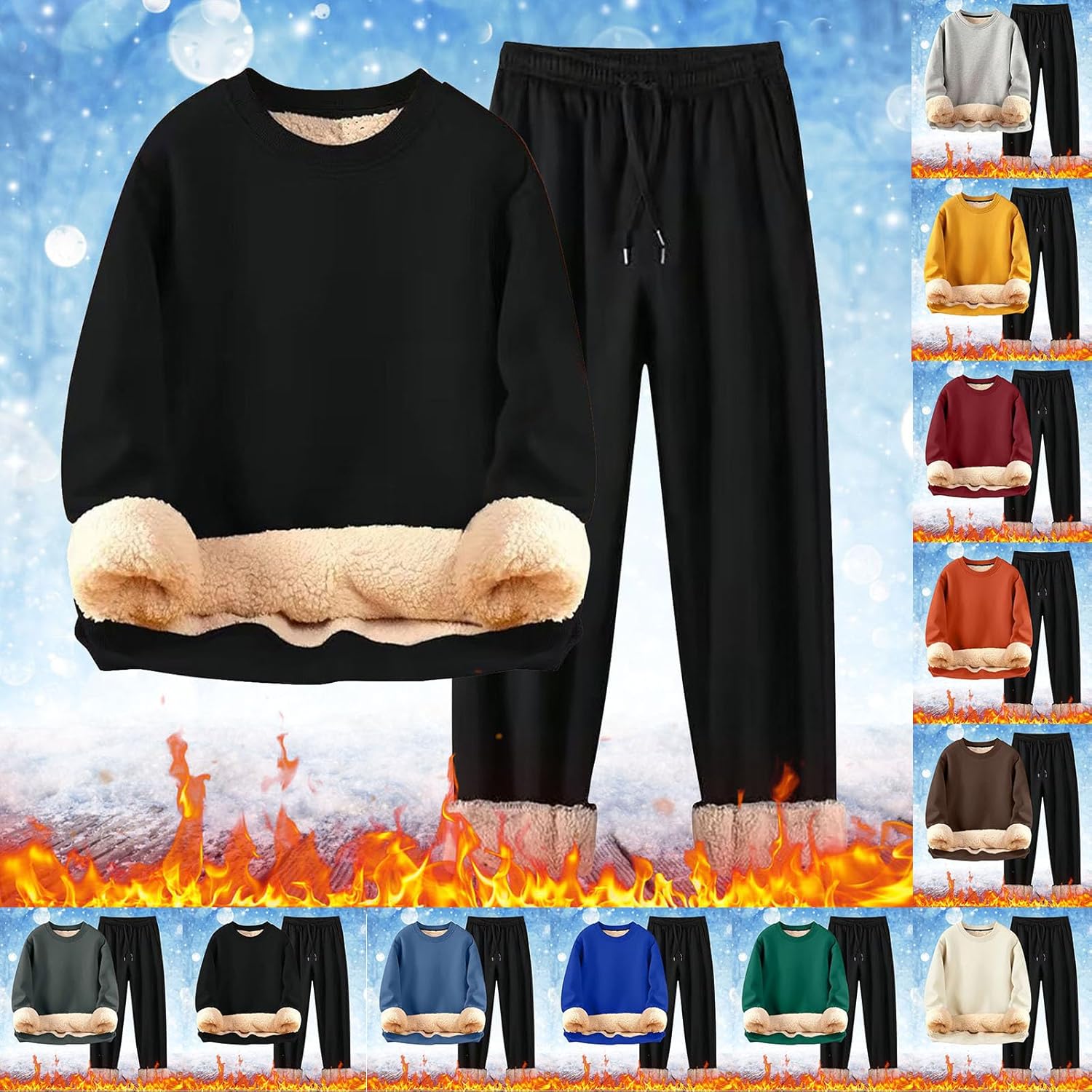 スウェット 裏起毛 無地 長袖 アクティブウェア 秋冬 メンズ 2点セット トップス 引き紐 パンツ ポケット付き 厚手 ゆったり上