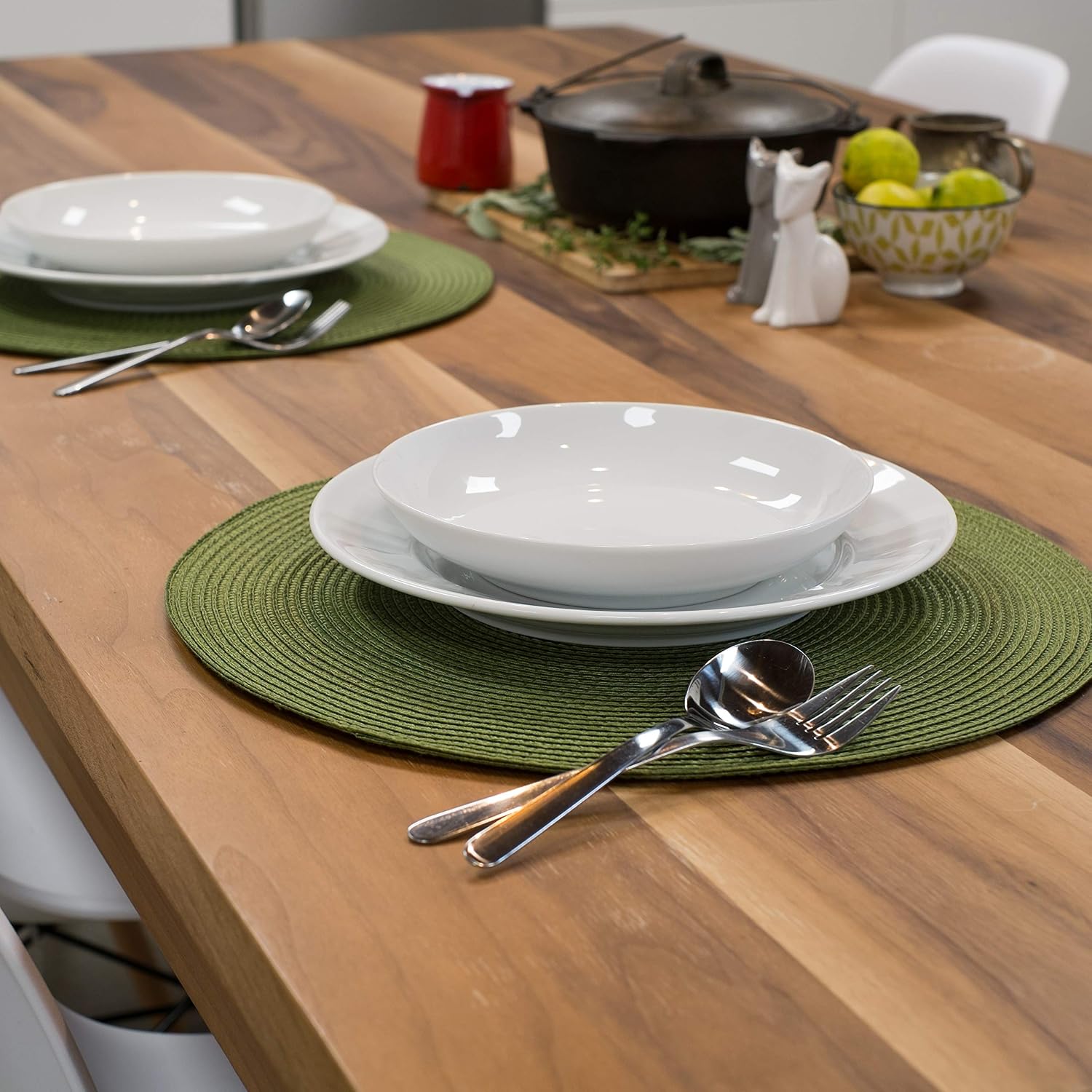 Now Designs Disko Round Placemats, Disko Fir, Set of 4