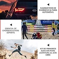 Vista 6 de Kit de primeros auxilios de viaje para auto-hogar 300 piezas Kit de supervivencia para aventuras al aire libre - Juego de emergencia pequeño