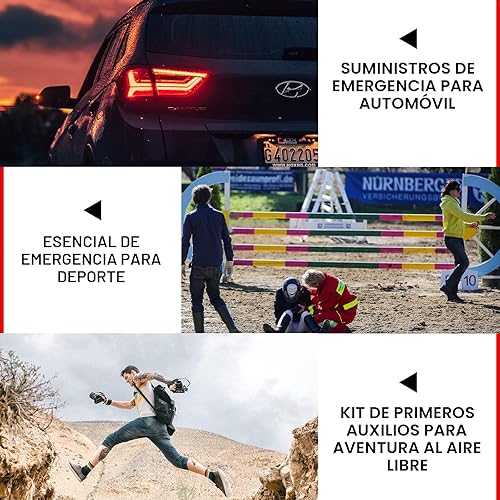 Miniatura 6 de Kit de primeros auxilios de viaje para auto-hogar 300 piezas Kit de supervivencia para aventuras al aire libre - Juego de emergencia pequeño