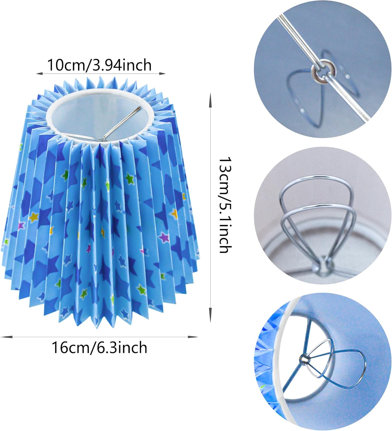 Small Pleated Lampshade Chandelier Shades Set of 6, Lampshade for Wall Lamp,Chandelier Shades,Small Table Lamps,For Cutting Edge Bulbs, Light Bulb Shade,Chandelier Light Covers,4" X 5" X 6"