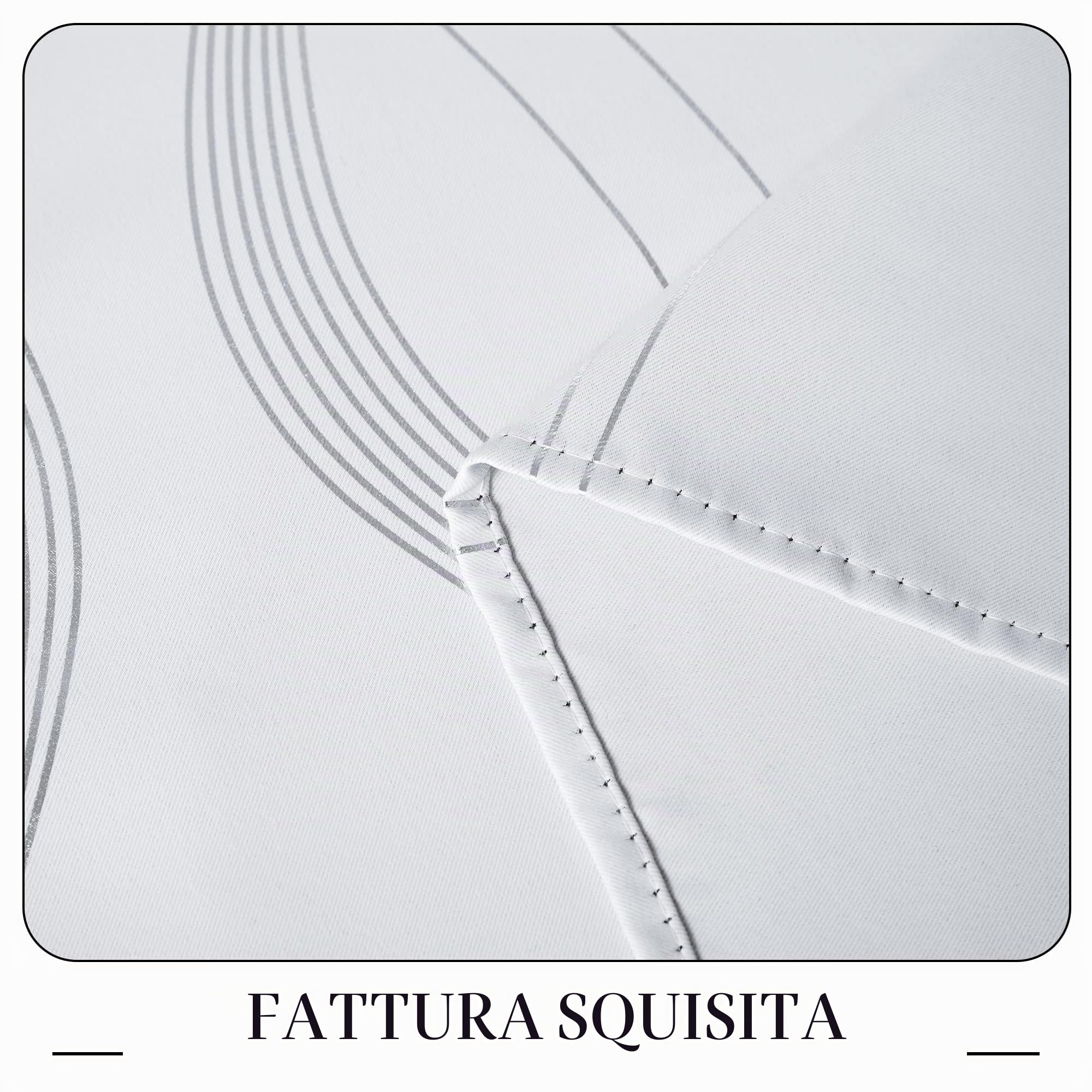 PONY DANCE Tende bianche per soggiorno, oscuranti termici, isolanti freddi e caldi, tende stampate, tenda finestra 2 pezzi, tende per camera da letto con occhielli, 140 x 245 cm, bianco