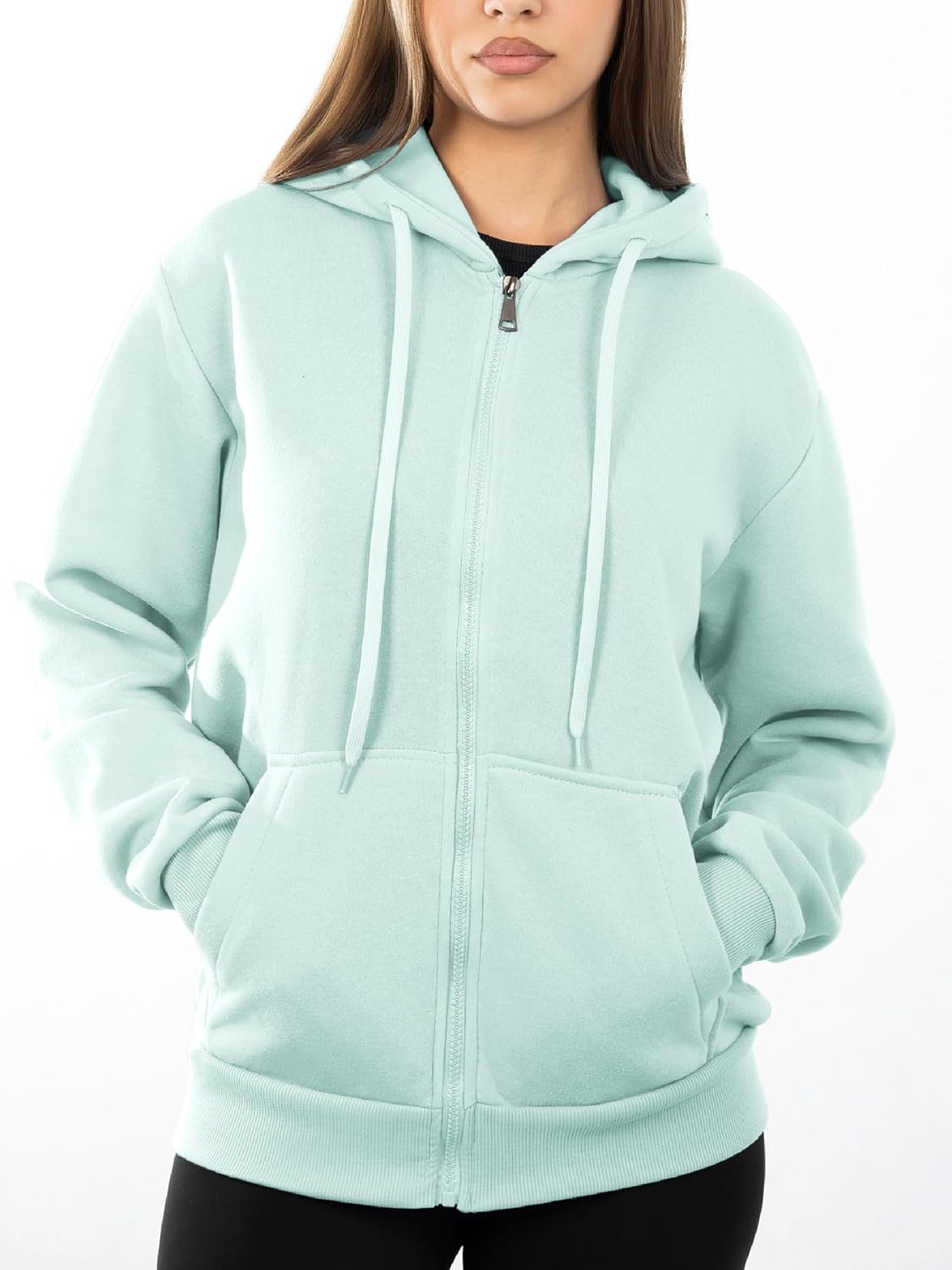 Oversized Zip Up Hoodie for Women, Soft Fleece Cotton Blend, Cozy Full Zip Sweatshirt - Image 2
