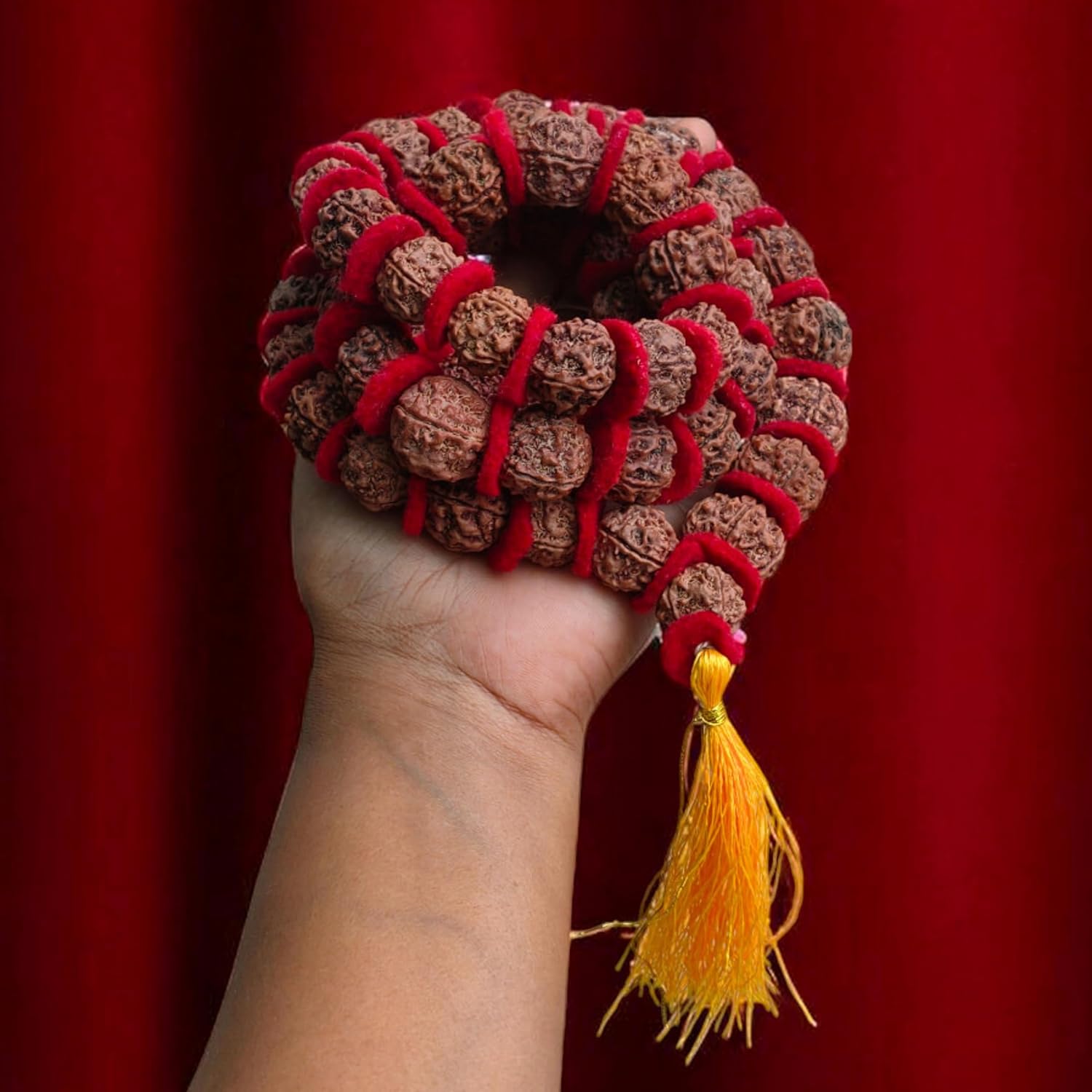 BIG Size 18mm Rudraksha Japa Mala Rosary Prayer Kantha Mala Panchmukhi 5 Mukhi 54+1 Beads Necklace Genuine Himalayan Original Authentic Nepali Rudraksha Mala Hindu Meditation Ornaments Yoga Garland - Image 7