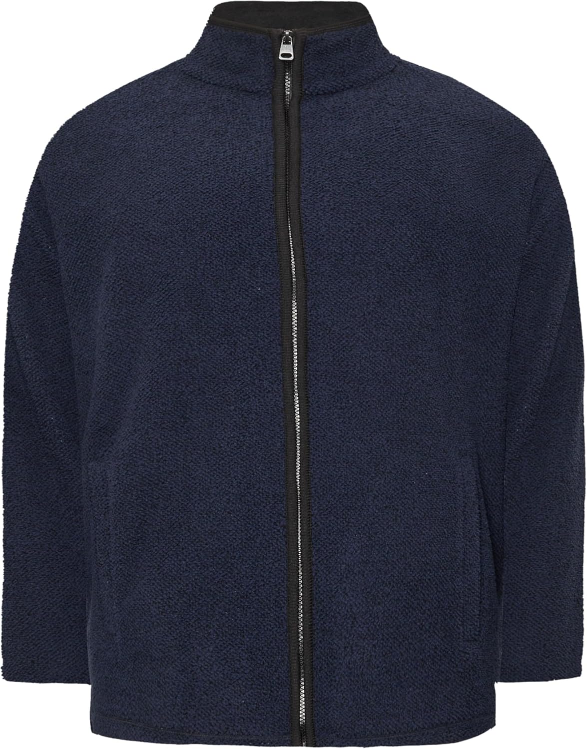 BadRhino Big & Tall Men's Textured Zip Through Fleece Grey