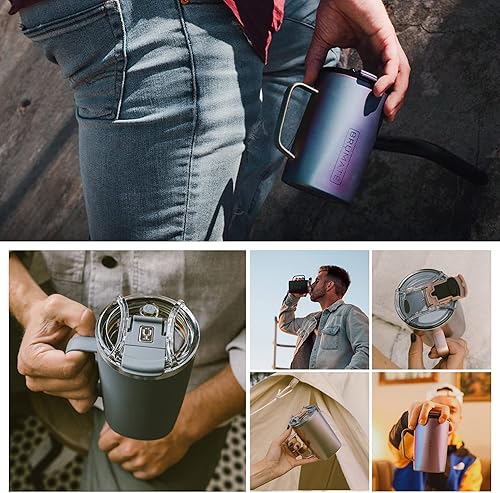 Miniatura 9 de BrüMate Toddy - Taza de café aislada 100% a prueba de fugas de 16 onzas con asa y tapa, taza de viaje de acero inoxidable, taza de café de doble