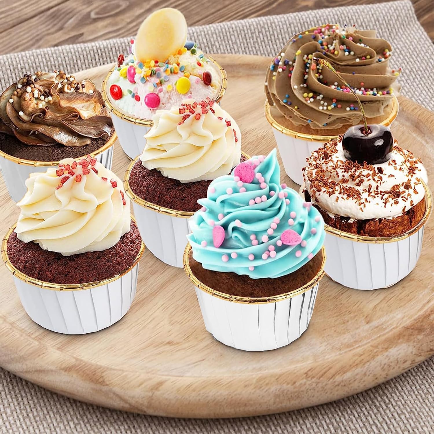 Lot de 150 moules jetables en papier sulfurisé pour muffins et gâteaux