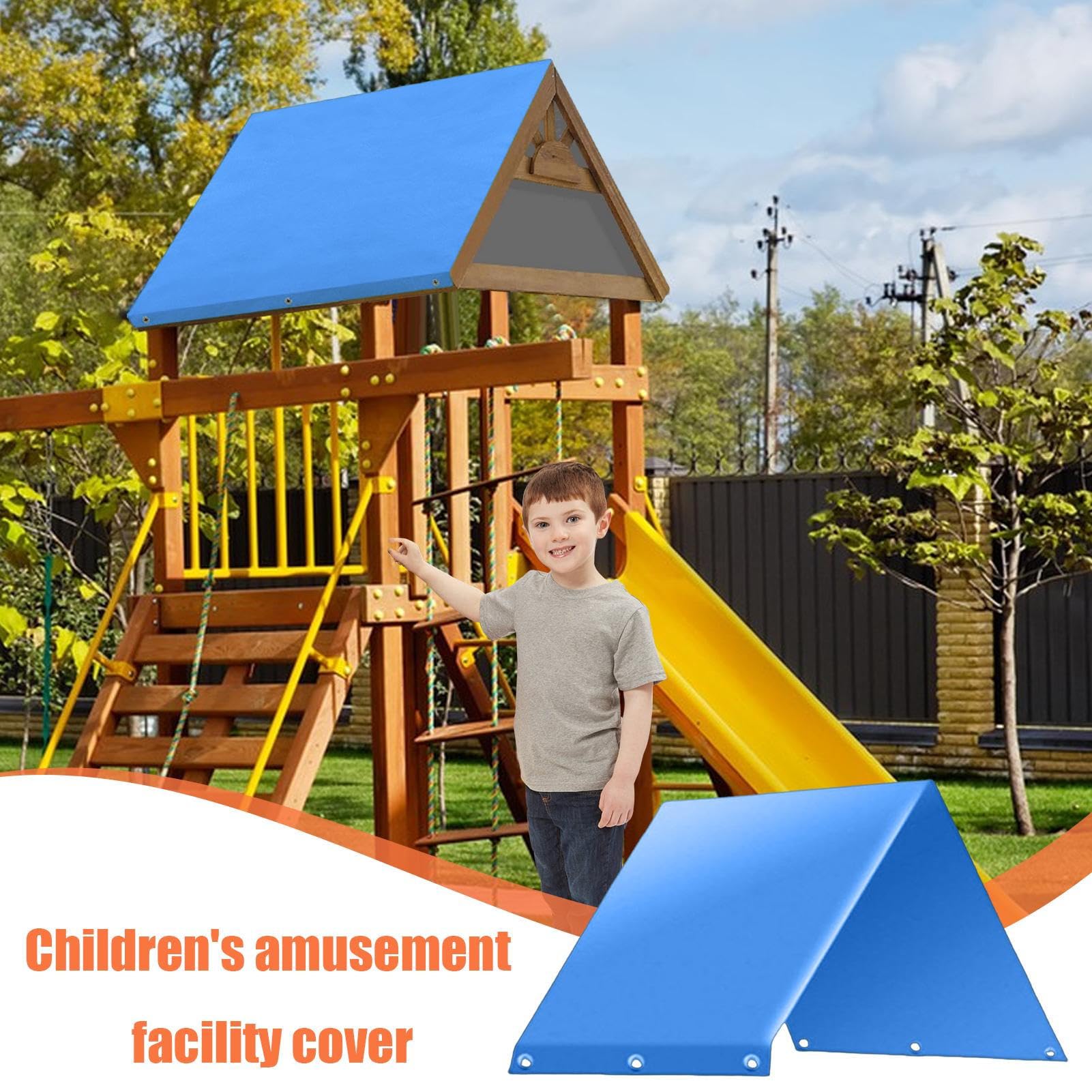 Spiral Slide Swing Set Tarp Backyard Playset Playhouse Swing Set