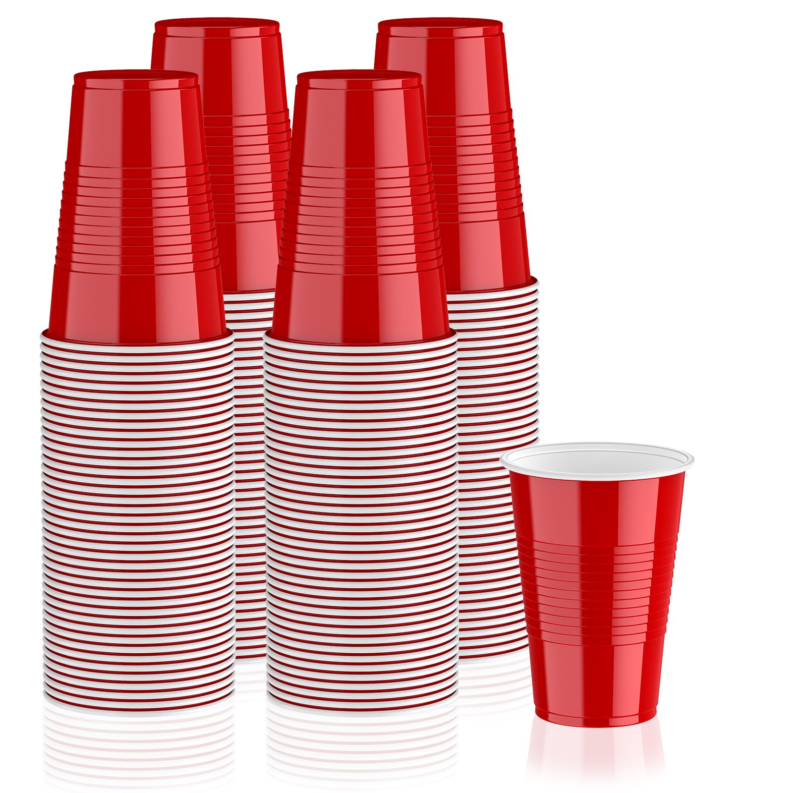 Lilymicky 240 Pack 16 oz Disposable Plastic Cups Red Party Plastic Cups for Parties Picnics and BBQ