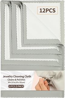 Bonison 3 Pack Large Silver Polishing Cloth – 10"x12" Jewelry Cleaning Cloth & Multi-Layer Jewelry Polishing Cloth for Silver, Gold, Diamond, Platinum, Coins, Watches, Gemstones(Gray)