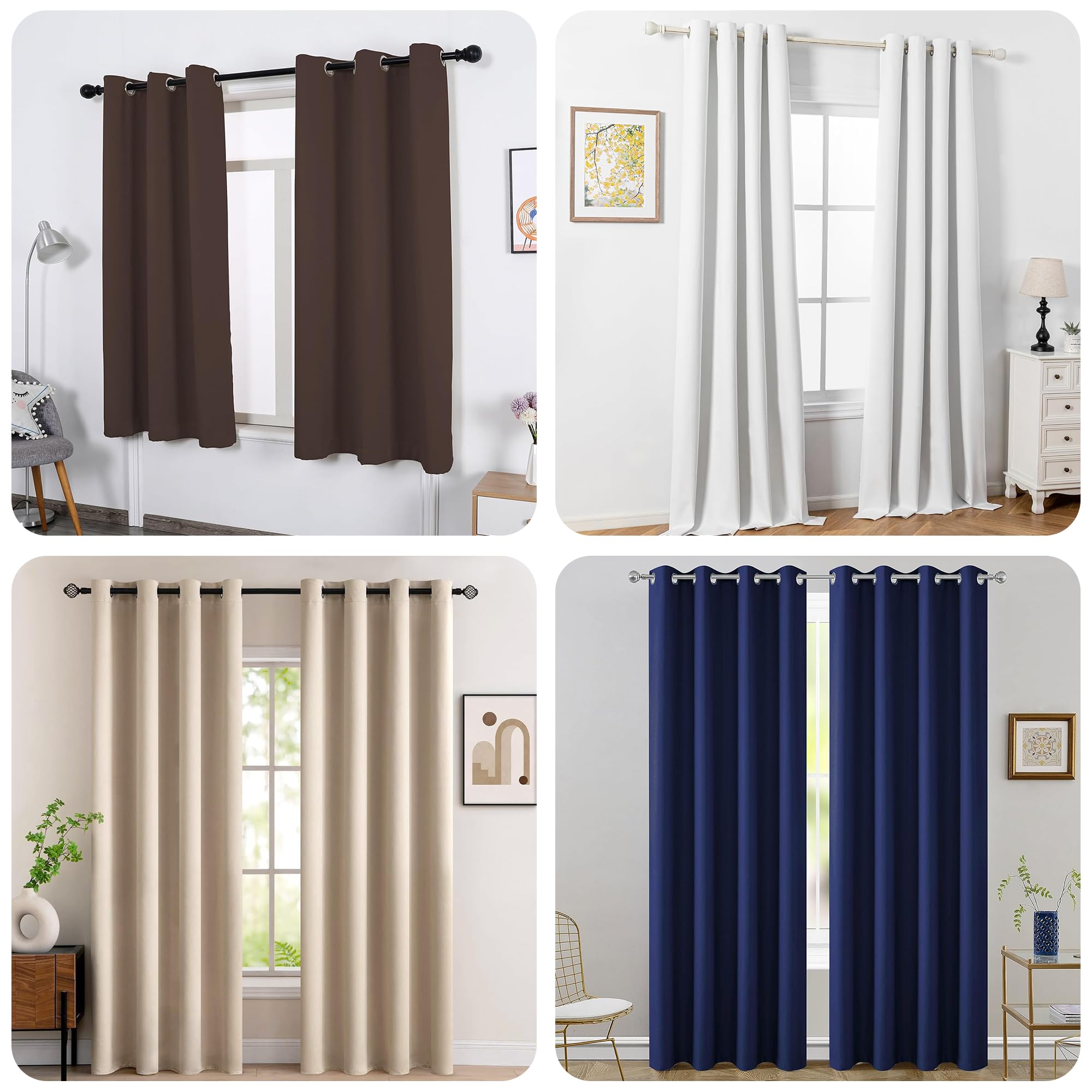 Gardinen Vorhänge Blickdicht 260 x 140 cm Dicker Stoff Thermovorhänge Gegen Kälte Gardinen mit Kräuselband mit Ösen, Waschbar für Hotels Schlafzimmer, 1Er Set, Dunkelgrau