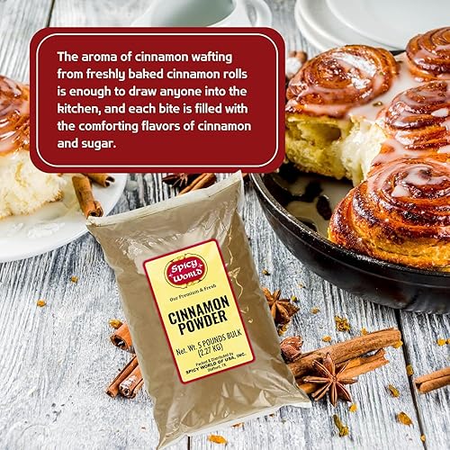 Miniatura 6 de Spicy World Bolsa de canela en polvo de 5 libras, probada en laboratorio para plomo, cassia y canela molida, gran especia auténtica para café, té,